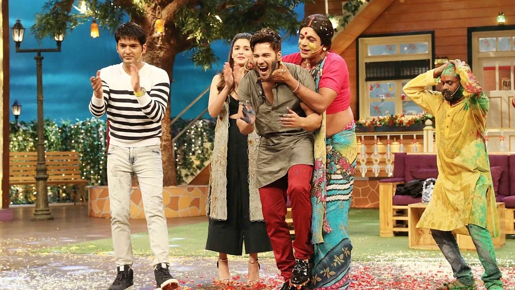 Kapil Sharma with Sunil Grover, Alia Bhatt and Varun Dhawan on <i>The Kapil Sharma Show. </i>(Photo: Yogen Shah)