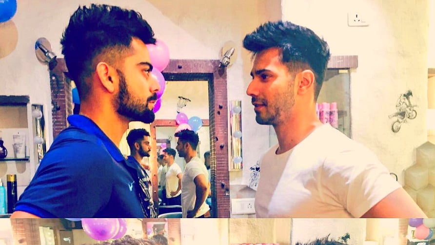 Badri and Virat, side-by-side. (Photo Courtesy: <a href="https://www.instagram.com/p/BRFMw9lAkx8/">Twitter/Varundvn</a>)