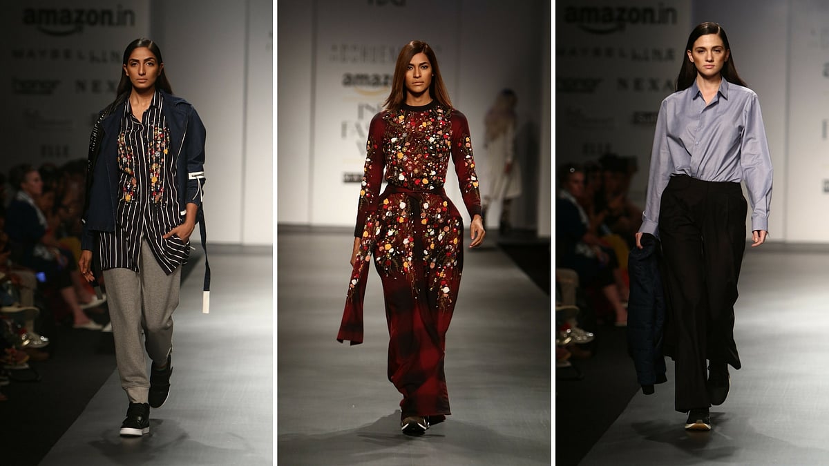 Models walking at the Huemn show. (Photo: FDCI)