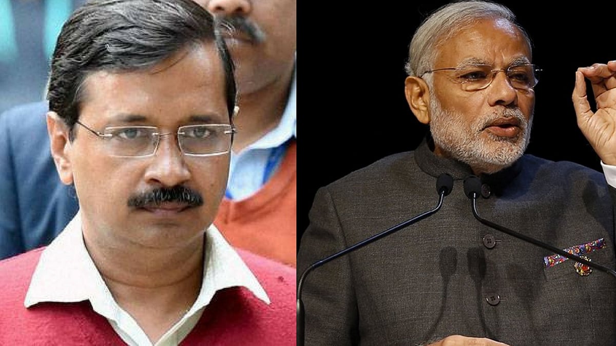Arvind Kejriwal and Prime Minister Narendra Modi. (Photo: Altered by <b>The Quint</b>)