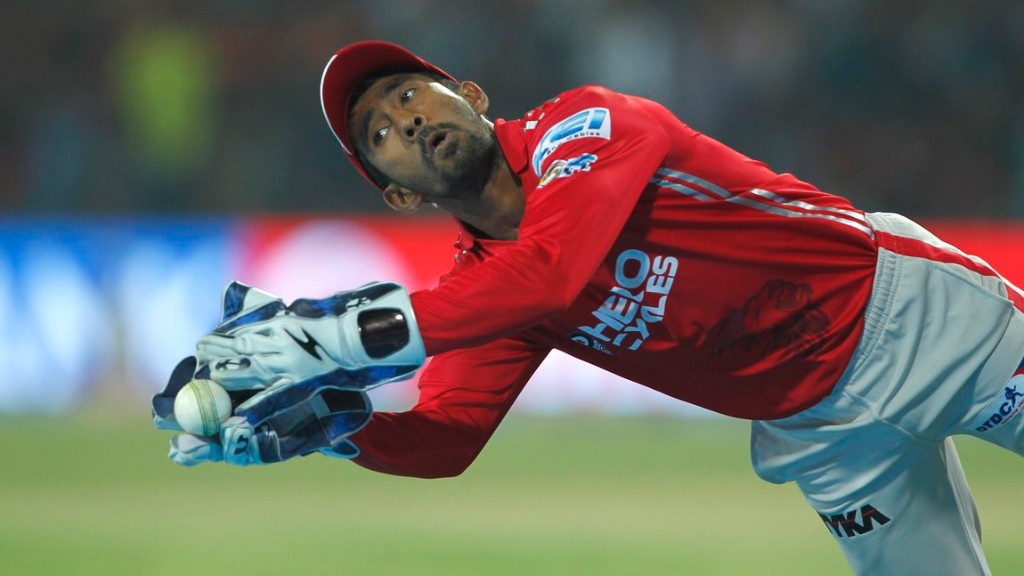 Wriddhiman ‘superman’ Saha took a superb catch to dismiss Mandeep Singh. (Photo: BCCI)