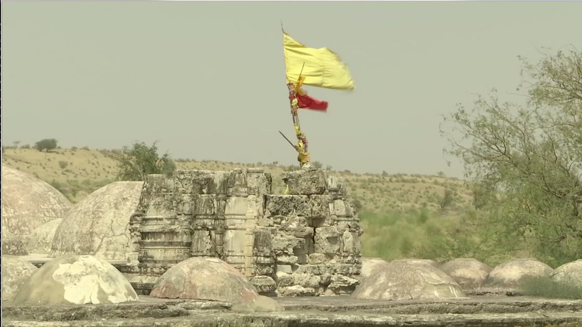 The lone Jain temple standing across the border. (Photo: AP)