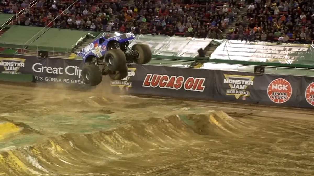 Monster truck stunt (Photo: AP Screengrab)