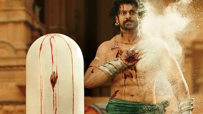 Prabhas in a scene from <i>Baahubali 2</i> trailer. (Photo courtesy: Dharma Productions)