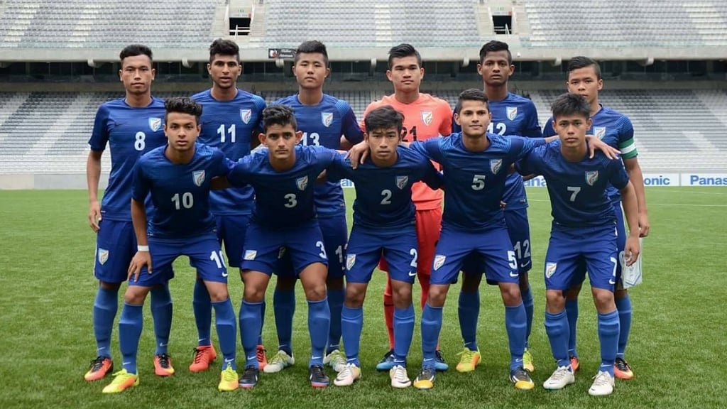 India got off the blocks and gave the opposition a tough time. (Photo Courtesy: <a href="https://www.facebook.com/GBIndianFootball/photos/a.845877535468916.1073741829.839662002757136/1407265999330064/?type=3&amp;theater">Facebook</a>)