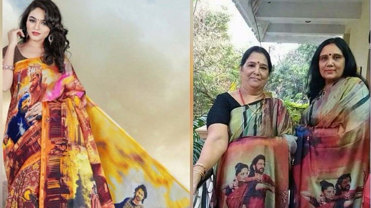 Baahubali sarees are a thing. (Photo Courtesy: Twitter/<a href="https://twitter.com/sandeep_bhojak/status/859370169684176896/photo/1?ref_src=twsrc%5Etfw&amp;ref_url=http%3A%2F%2Ftheladiesfinger.com%2Fbaahubali-saree%2F">Sandeep</a>)