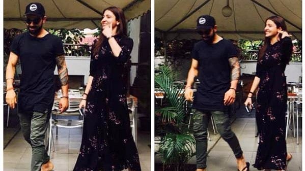 Anushka Sharma and Virat Kohli in Bengaluru. (Photo Courtesy: Instagram/<a href="https://www.instagram.com/pinkvilla/">Pinkvilla</a>) 