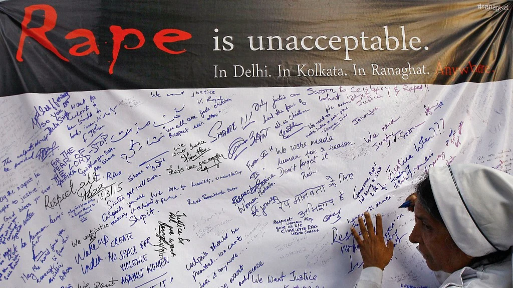 Signatures on an anti-rape banner. Photo used for representational purpose.