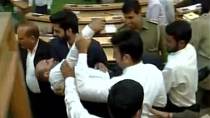A visual from the J&amp;K Legislative Assembly. (Photo: ANI)