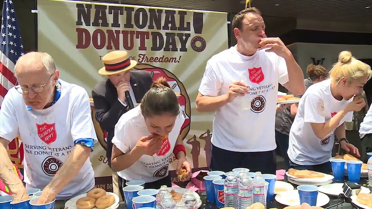 Participants at World Donut Eating Championship