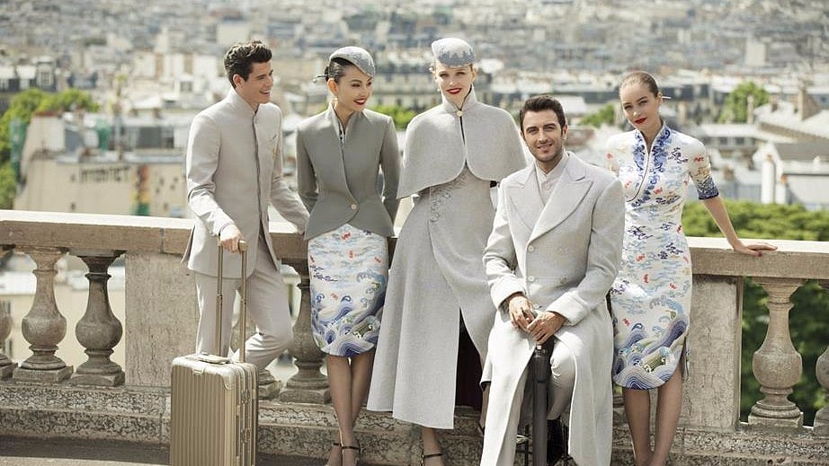 The new uniform of Hainan Airlines, unveiled at Paris Fashion Week