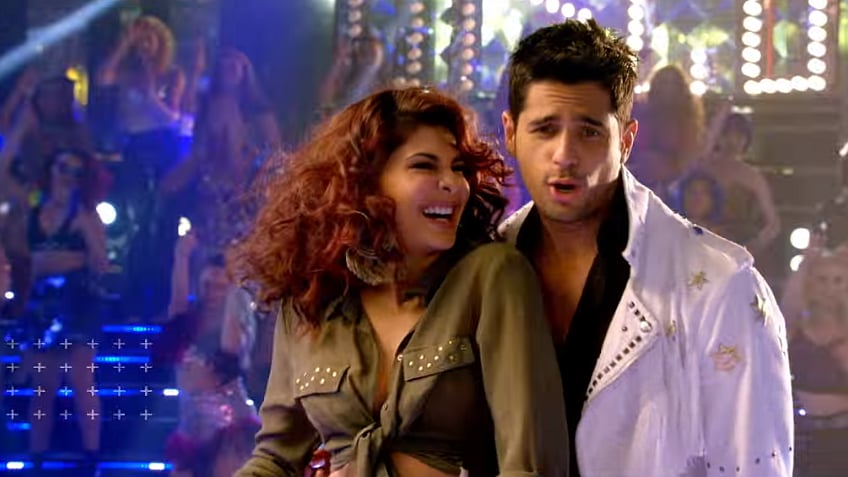 Jacquline Fernandez and Sidharth Malhotra in a still from <i>Disco Disco</i>, the party number from <i>A Gentleman</i>.