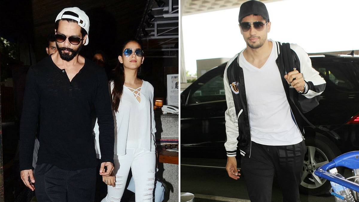 Sidharth Malhotra with Mira Rajput; Sidharth Malhotra at the airport.&nbsp;