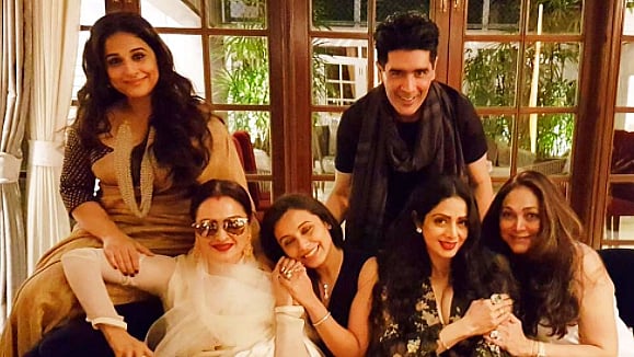 Sridevi, Vidyya Balan, Rani Mukerji, Manish Malhotra, Rekha and Tina Ambani at Sridevi’s Birthday Bash.