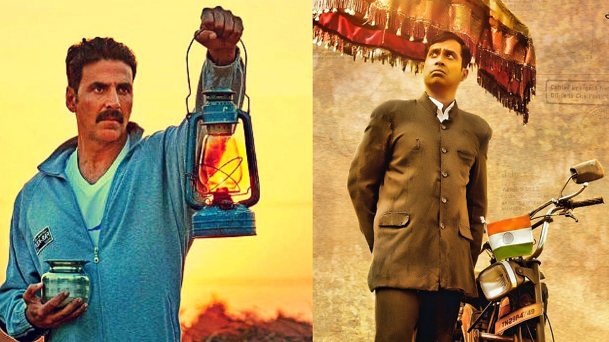 Posters of <i>Toilet: Ek Prem Katha</i> and <i>Joker</i>.