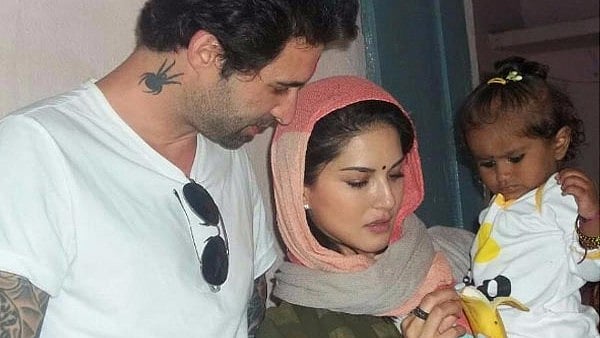 Sunny Leone with Daniel Weber and Nisha.&nbsp;