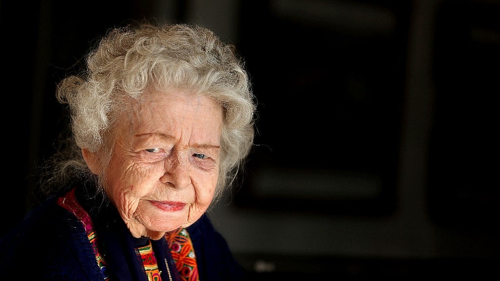 

In this file photo from 9 December 2014, Nancy Hatch Dupree listens during an interview with The Associated Press at the Afghanistan Center at Kabul University.