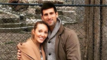 File photo of Novak his wife Jelena Djokovic.&nbsp;
