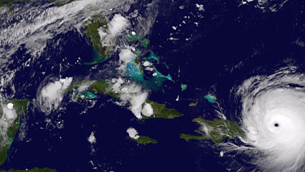 In this satellite image released by NASA/NOAA GOES Project, Hurricane Irma has reached Puerto Rico.