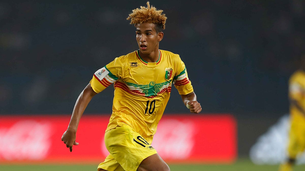 Mali’s Salam Jiddou controls the ball during the match against New Zealand.&nbsp;