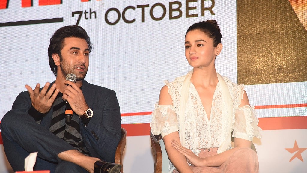 Ranbir Kapoor and Alia Bhatt at an event.