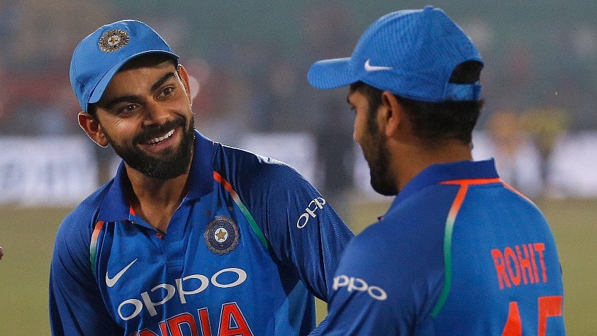 India vs New Zealand: Virat Kohli with Rohit Sharma after winning the one-day international cricket series against New Zealand.
