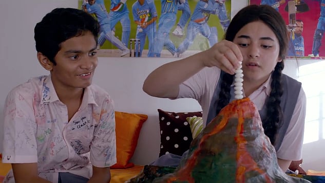 Tirth and Zaira in a scene from <i>Secret Superstar. </i>