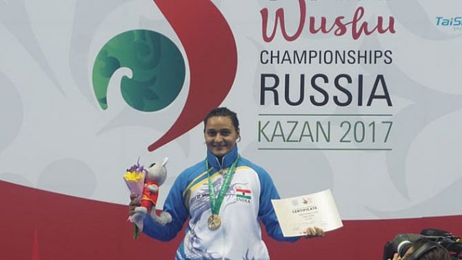 Pooja Kadian bagged India’s first gold medal at the World Wushu Championships.