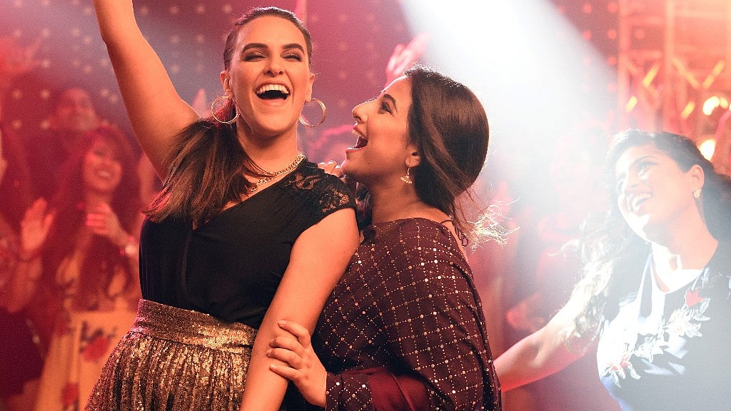 Neha Dhupia and Vidya Balan put their best foot forward during shoot of <i>Hawa Hawai </i>in <i>Tumhari Sulu</i>.