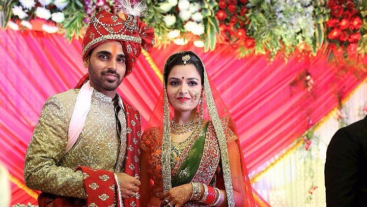 Cricketer Bhuvneshwar Kumar and Nupur Nagar tie the knot in Meerut.