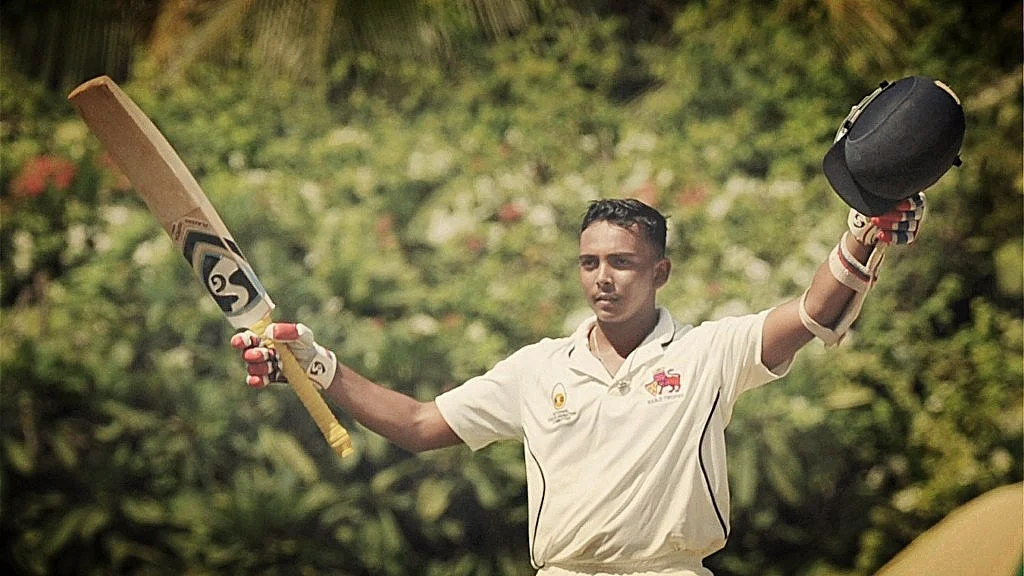 Mumbai’s Prithvi Shaw celebrates his century during the Ranji Trophy match against Tamil Nadu at MCA in Mumbai.