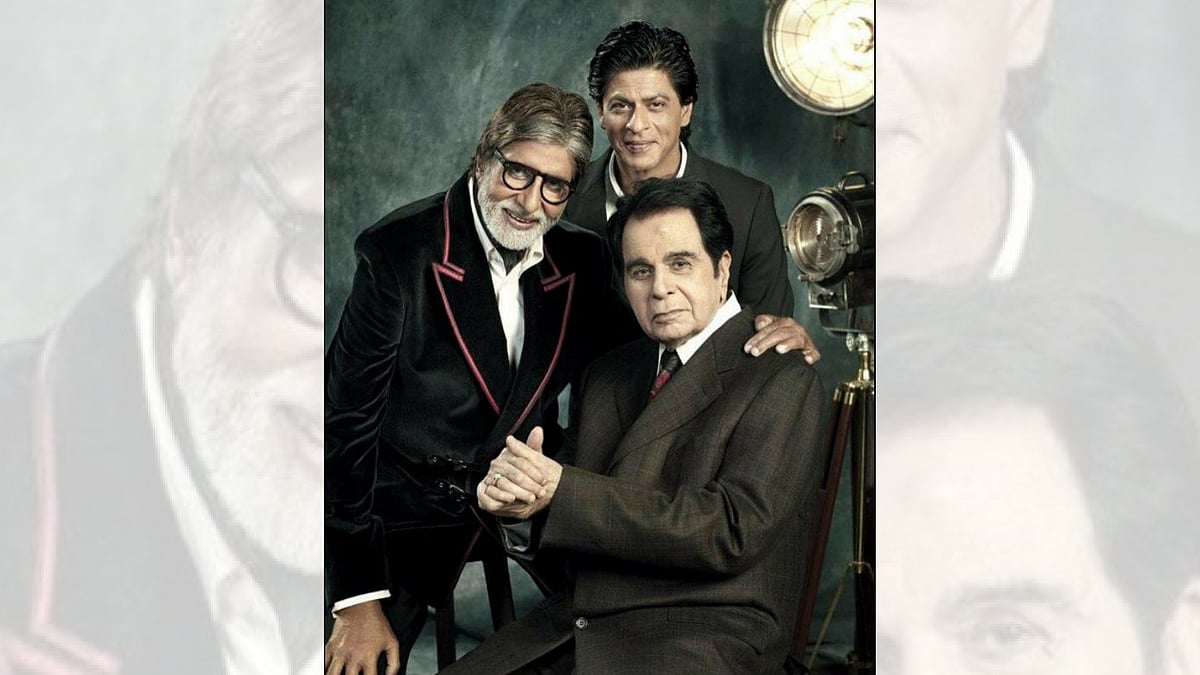 Shah Rukh Khan, Amitabh Bachchan and Dilip Kumar on a magazine cover.&nbsp;