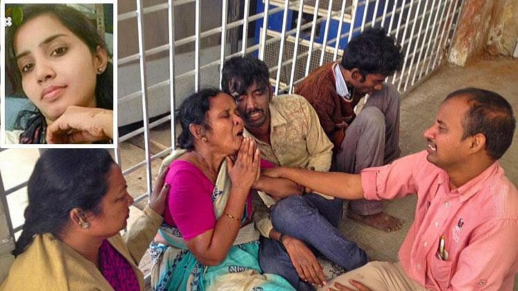 The family of Sandhya mourning