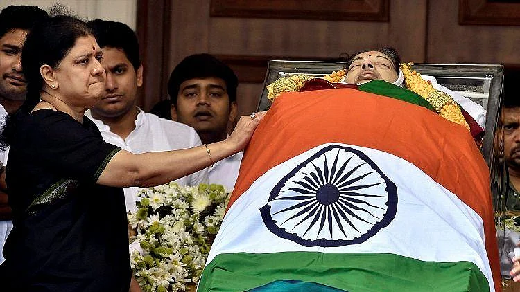 Image from Jayalalithaa’s funeral.&nbsp;