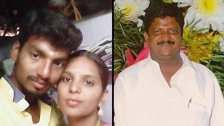 Sankar, a Dalit man, was murdered in March 2016 for marrying a Thevar woman, Kausalya. The court found her father (right) guilty.