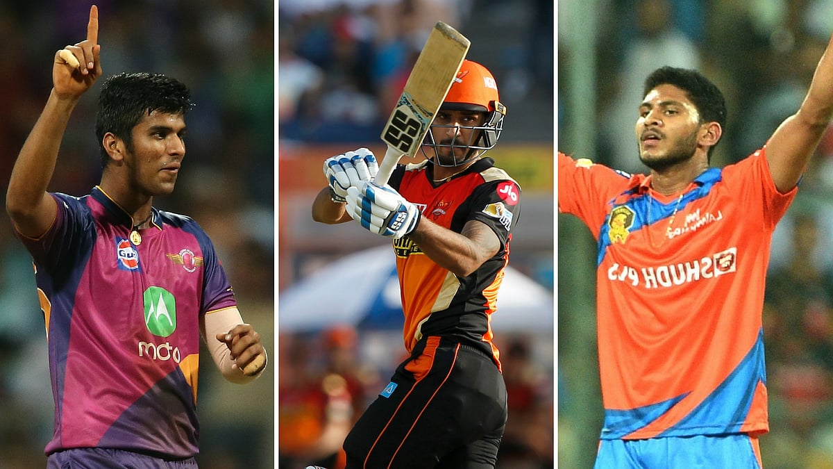 Washington Sundar, Deepak Hooda and Basil Thampi.
