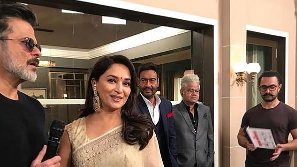 Madhuri Dixit on the sets of <i>Total Dhamaal</i>.