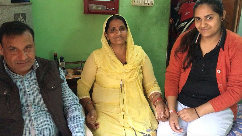 Shivam Mavi’s family at their residence in Noida.