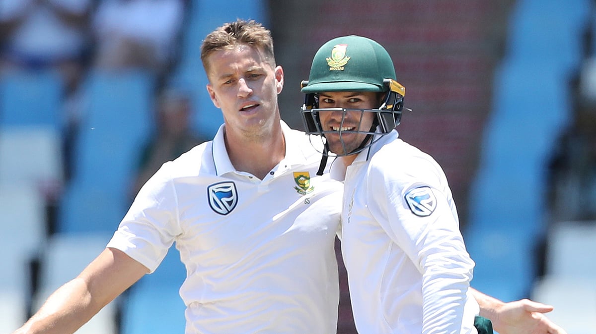 Morne Morkel celebrates an Indian wicket on Day 3.