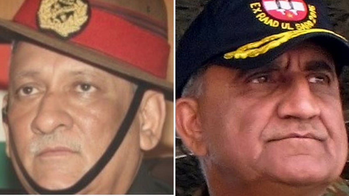 Bipin Rawat and Qamar Javed Bajwa.