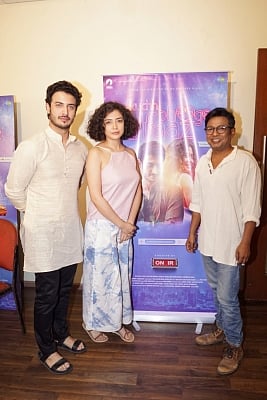 Mumbai: Actors Zain Khan Durrani, Geetanjali Thapa and filmmaker Onir. (Photo: IANS)