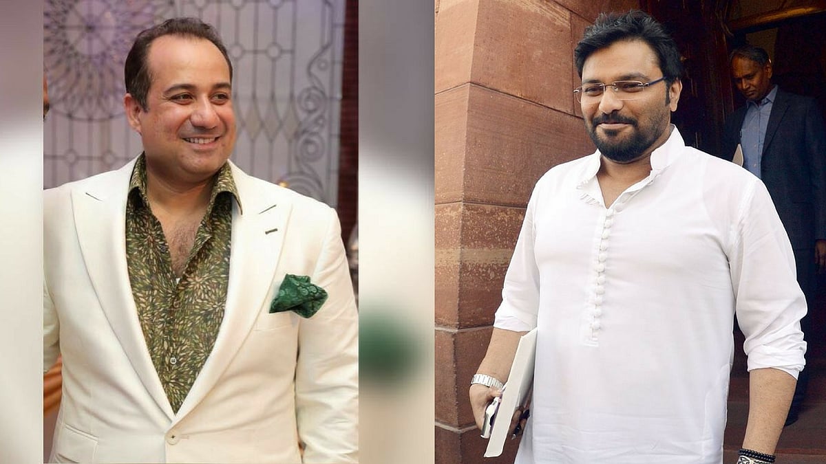 Pakistani singer Rahat Fateh Ali Khan and singer-turned-Union minister Babul Supriyo. 
