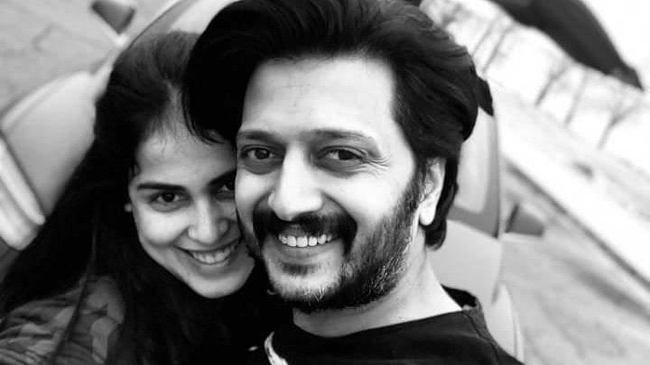 Riteish Deshmukh with Genelia D’Souza.&nbsp;