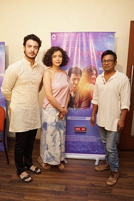 Mumbai: Actors Zain Khan Durrani, Geetanjali Thapa and filmmaker Onir during the promotion of their upcoming film "Kucch Bheege Alfaaz" in Mumbai on Feb 6, 2018. (Photo: IANS)