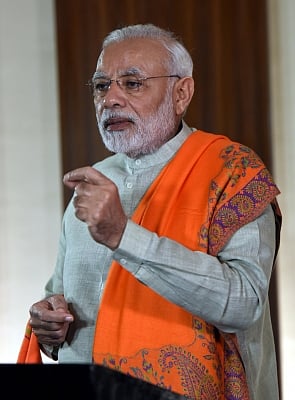 Mysore: Prime Minister Narendra Modi addresses at the inauguration of the World Congress on Information Technology (WCIT) India 2018 in Hyderabad via video conferencing from Mysore, on Feb 19, 2018. (Photo: IANS/PIB)