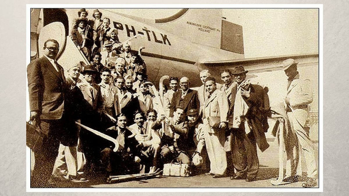 Indian men’s hockey team that participated in the 1948 Games.