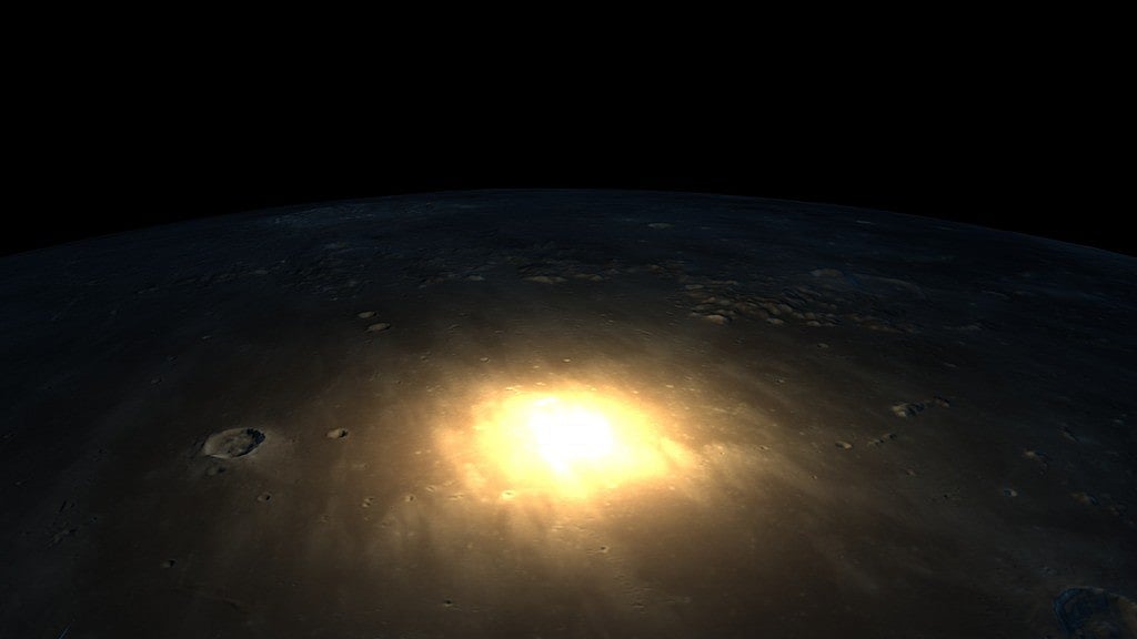 As the meteor collided with the moon on 17 March 2013, the site of impact glowed. 