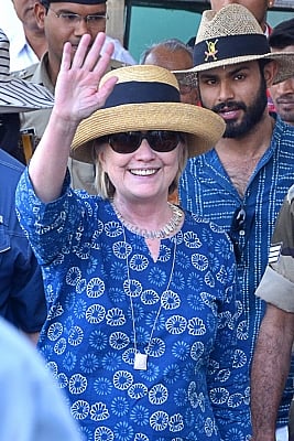 Jodhpur: Former US Secretary of State Hillary Rodham Clinton arrives in Jodhpur on March 13, 2018. (Photo: IANS)