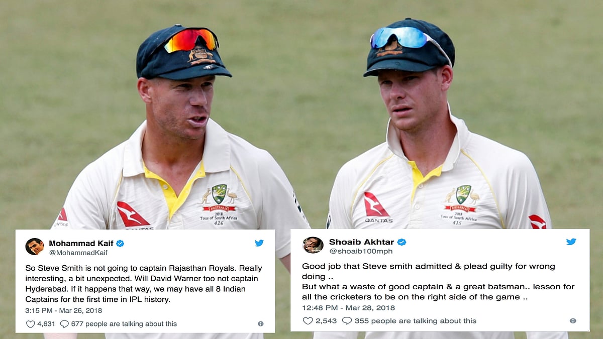 Photo of David Warner and Steve Smith.