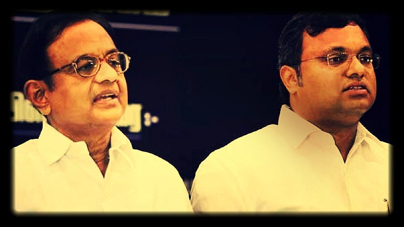 P Chidambaram and his son Karti Chidambaram.